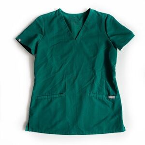 Figs Technical Collection Green Short Sleeve Scrub Top - XXS
